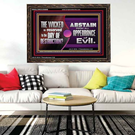 THE WICKED RESERVED FOR DAY OF DESTRUCTION  Wooden Frame Scripture Décor  GWGLORIOUS9899  