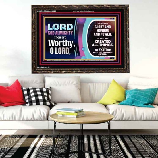 LORD GOD ALMIGHTY HOSANNA IN THE HIGHEST  Contemporary Christian Wall Art Wooden Frame  GWGLORIOUS9925  