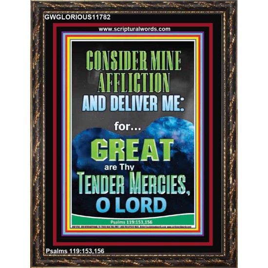 CONSIDER MINE AFFLICTION O LORD MY GOD  Christian Quote Portrait  GWGLORIOUS11782  