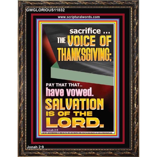 SACRIFICE THE VOICE OF THANKSGIVING  Custom Wall Scripture Art  GWGLORIOUS11832  