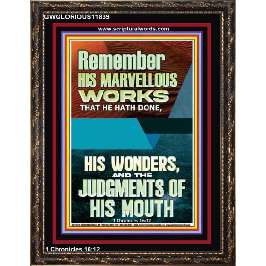 HIS MARVELLOUS WONDERS AND THE JUDGEMENTS OF HIS MOUTH  Custom Modern Wall Art  GWGLORIOUS11839  