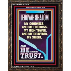 JEHOVAH SHALOM MY GOODNESS MY FORTRESS MY HIGH TOWER MY DELIVERER MY SHIELD  Unique Scriptural Portrait  GWGLORIOUS11936  "33x45"