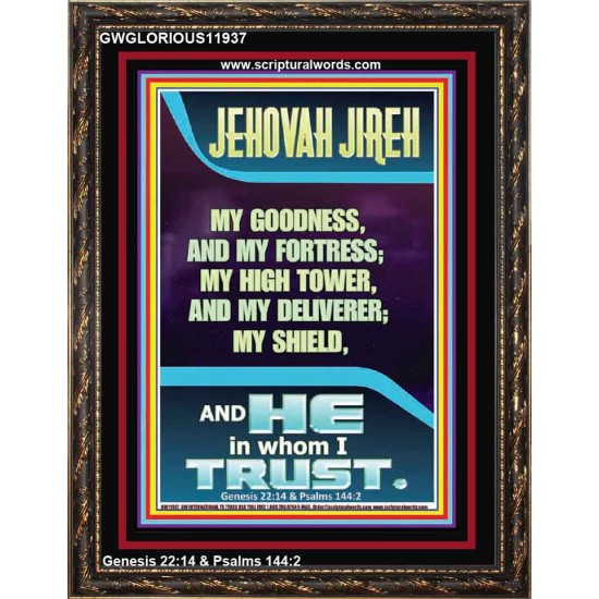 JEHOVAH JIREH MY GOODNESS MY HIGH TOWER MY DELIVERER MY SHIELD  Unique Power Bible Portrait  GWGLORIOUS11937  