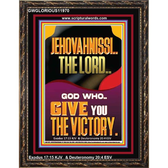 JEHOVAH NISSI THE LORD WHO GIVE YOU VICTORY  Bible Verses Art Prints  GWGLORIOUS11970  