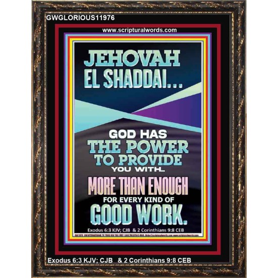 JEHOVAH EL SHADDAI THE GREAT PROVIDER  Scriptures Décor Wall Art  GWGLORIOUS11976  