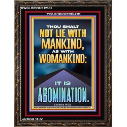 NEVER LIE WITH MANKIND AS WITH WOMANKIND IT IS ABOMINATION  Décor Art Works  GWGLORIOUS12305  "33x45"