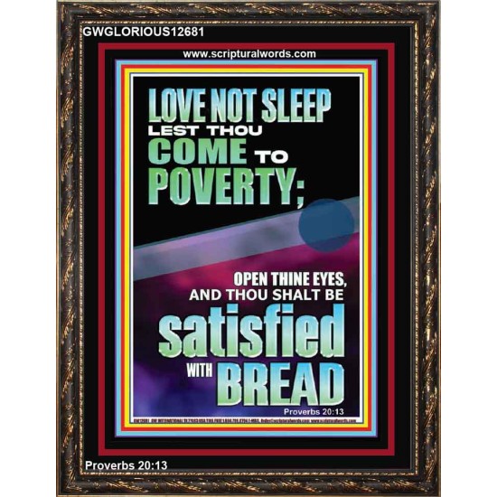 LOVE NOT SLEEP LEST THOU COME TO POVERTY  Unique Power Bible Portrait  GWGLORIOUS12681  