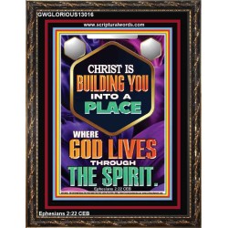 BE UNITED TOGETHER AS A LIVING PLACE OF GOD IN THE SPIRIT  Scripture Portrait Signs  GWGLORIOUS13016  "33x45"
