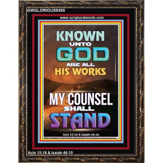 KNOWN UNTO GOD ARE ALL HIS WORKS  Unique Power Bible Portrait  GWGLORIOUS9388  