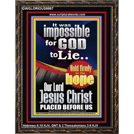 IMPOSSIBLE FOR GOD TO LIE  Children Room Portrait  GWGLORIOUS9997  