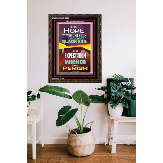 THE HOPE OF THE RIGHTEOUS IS GLADNESS  Children Room Portrait  GWGLORIOUS10024  