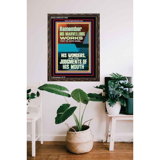 HIS MARVELLOUS WONDERS AND THE JUDGEMENTS OF HIS MOUTH  Custom Modern Wall Art  GWGLORIOUS11839  