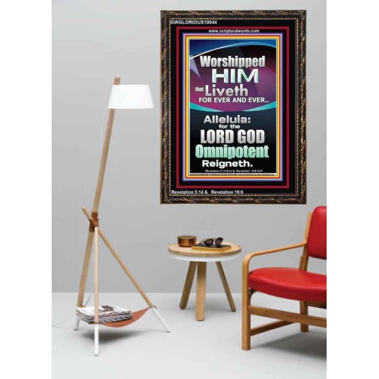 WORSHIPPED HIM THAT LIVETH FOREVER   Contemporary Wall Portrait  GWGLORIOUS10044  