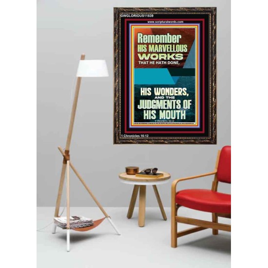 HIS MARVELLOUS WONDERS AND THE JUDGEMENTS OF HIS MOUTH  Custom Modern Wall Art  GWGLORIOUS11839  