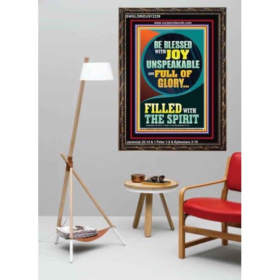 BE BLESSED WITH JOY UNSPEAKABLE  Contemporary Christian Wall Art Portrait  GWGLORIOUS12239  
