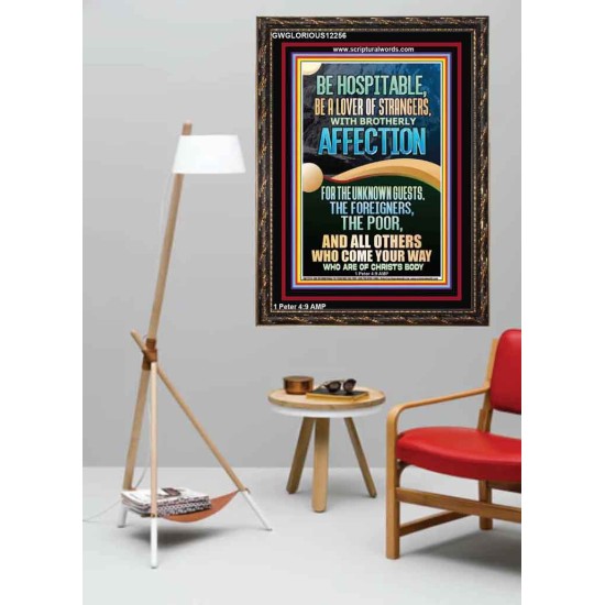 BE HOSPITABLE BE A LOVER OF STRANGERS WITH BROTHERLY AFFECTION  Christian Wall Art  GWGLORIOUS12256  