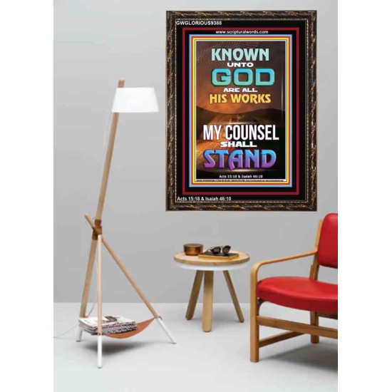 KNOWN UNTO GOD ARE ALL HIS WORKS  Unique Power Bible Portrait  GWGLORIOUS9388  