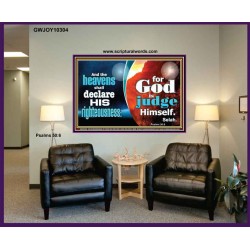 THE HEAVENS SHALL DECLARE HIS RIGHTEOUSNESS  Custom Contemporary Christian Wall Art  GWJOY10304  "49x37"