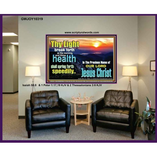 THY HEALTH WILL SPRING FORTH SPEEDILY  Custom Inspiration Scriptural Art Portrait  GWJOY10319  