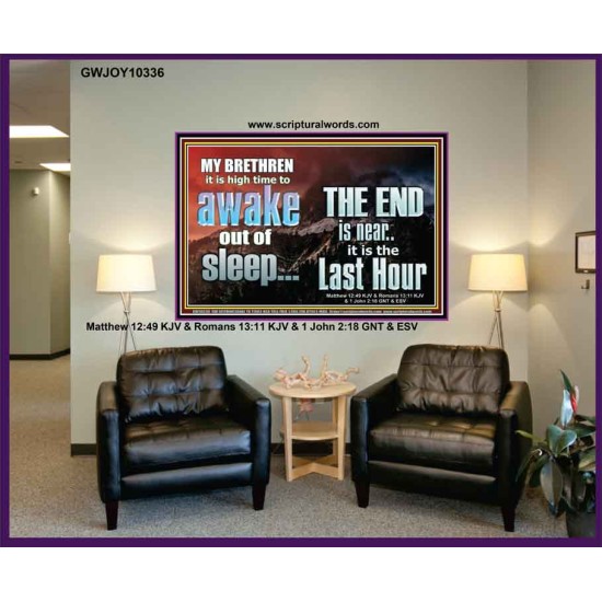 BRETHREN AWAKE OUT OF SLEEP THE END IS NEAR  Bible Verse Portrait Art  GWJOY10336  