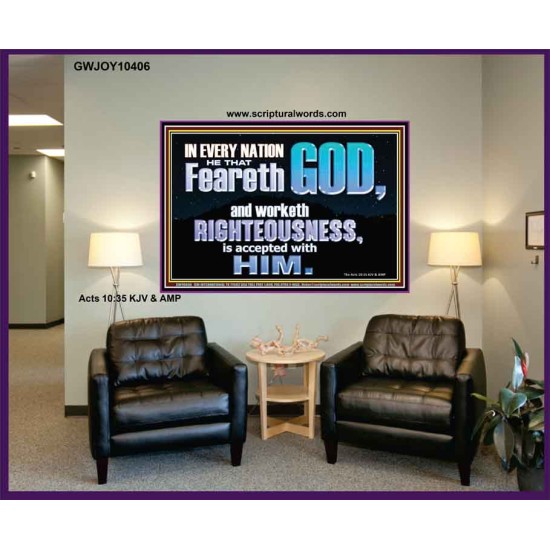 FEAR GOD AND WORKETH RIGHTEOUSNESS  Sanctuary Wall Portrait  GWJOY10406  
