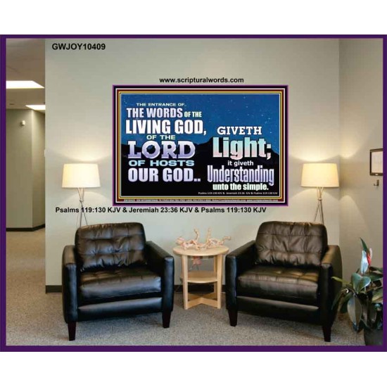 THE WORDS OF LIVING GOD GIVETH LIGHT  Unique Power Bible Portrait  GWJOY10409  