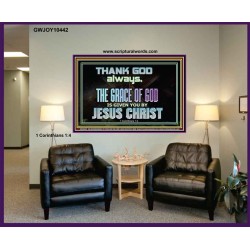 THANKING GOD ALWAYS OPENS GREATER DOOR  Scriptural Décor Portrait  GWJOY10442  "49x37"