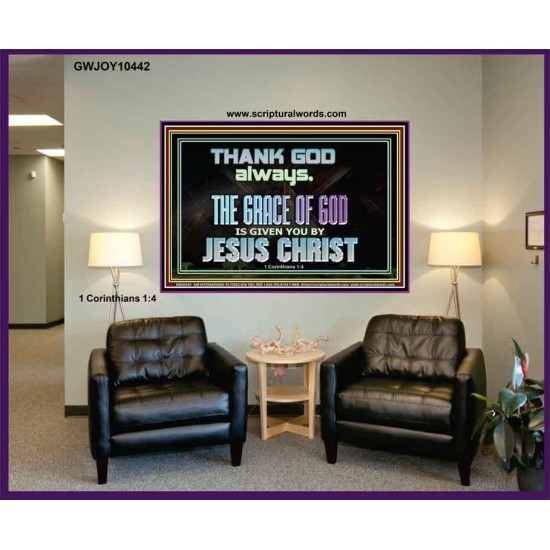 THANKING GOD ALWAYS OPENS GREATER DOOR  Scriptural Décor Portrait  GWJOY10442  