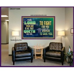 THE LORD IS WITH YOU TO SAVE YOU  Christian Wall Décor  GWJOY10489  "49x37"