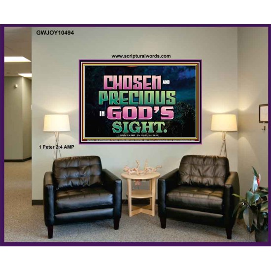 CHOSEN AND PRECIOUS IN THE SIGHT OF GOD  Modern Christian Wall Décor Portrait  GWJOY10494  