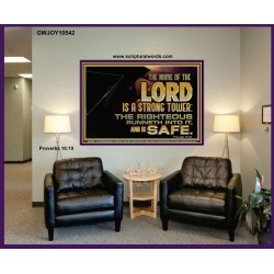 THE NAME OF THE LORD IS A STRONG TOWER  Contemporary Christian Wall Art  GWJOY10542  "49x37"