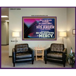 THE LORD DELIGHTETH IN MERCY  Contemporary Christian Wall Art Portrait  GWJOY10564  "49x37"