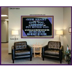 I WILL GIVE YOU A NEW HEART AND NEW SPIRIT  Bible Verse Wall Art  GWJOY10633  "49x37"