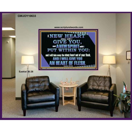 I WILL GIVE YOU A NEW HEART AND NEW SPIRIT  Bible Verse Wall Art  GWJOY10633  