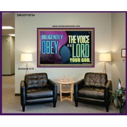 DILIGENTLY OBEY THE VOICE OF THE LORD OUR GOD  Bible Verse Art Prints  GWJOY10724  "49x37"