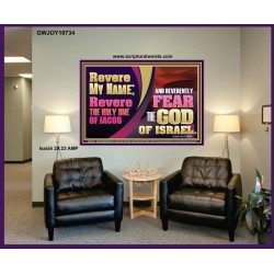 REVERE MY NAME AND REVERENTLY FEAR THE GOD OF ISRAEL  Scriptures Décor Wall Art  GWJOY10734  "49x37"