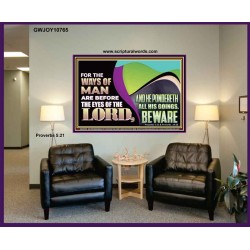 THE WAYS OF MAN ARE BEFORE THE EYES OF THE LORD  Contemporary Christian Wall Art Portrait  GWJOY10765  "49x37"