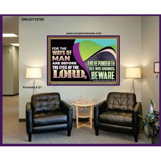 THE WAYS OF MAN ARE BEFORE THE EYES OF THE LORD  Contemporary Christian Wall Art Portrait  GWJOY10765  