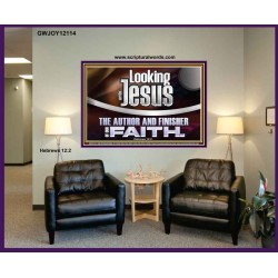 LOOKING UNTO JESUS THE AUTHOR AND FINISHER OF OUR FAITH  Modern Wall Art  GWJOY12114  "49x37"
