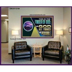THIS IS THE FINGER OF GOD WITH GOD ALL THINGS ARE POSSIBLE  Bible Verse Wall Art  GWJOY12168  "49x37"