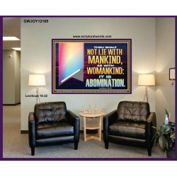 THOU SHALT NOT LIE WITH MANKIND AS WITH WOMANKIND IT IS ABOMINATION  Bible Verse for Home Portrait  GWJOY12169  "49x37"