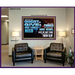 GIVE THE MORE EARNEST HEED  Contemporary Christian Wall Art Portrait  GWJOY12728  "49x37"