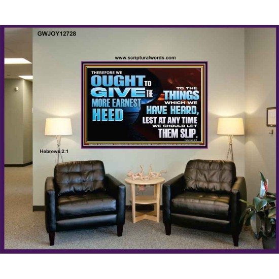 GIVE THE MORE EARNEST HEED  Contemporary Christian Wall Art Portrait  GWJOY12728  