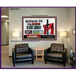 WHOSOEVER BELIEVETH ON HIM SHALL NOT BE ASHAMED  Contemporary Christian Wall Art  GWJOY9917  