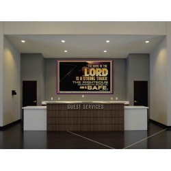 THE NAME OF THE LORD IS A STRONG TOWER  Contemporary Christian Wall Art  GWJOY10542  "49x37"