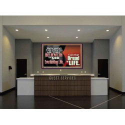 HE THAT BELIEVETH ON ME HATH EVERLASTING LIFE  Contemporary Christian Wall Art  GWJOY10758  "49x37"