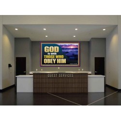 GOD IS WITH THOSE WHO OBEY HIM  Scripture Art Prints Portrait  GWJOY12723  "49x37"