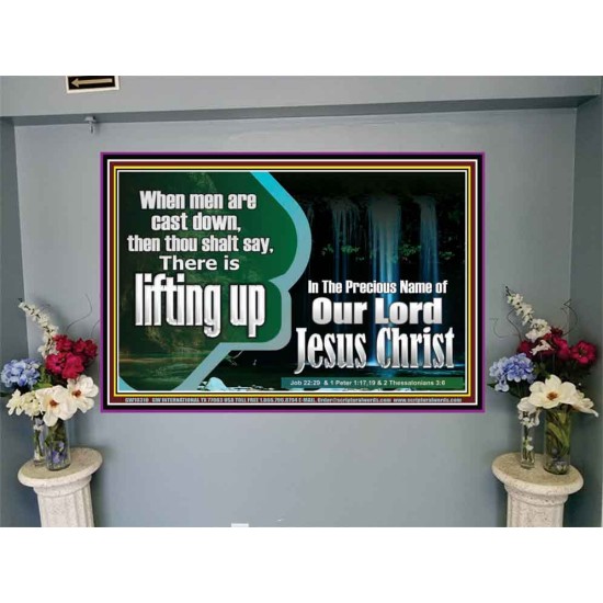 YOU ARE LIFTED UP IN CHRIST JESUS  Custom Christian Artwork Portrait  GWJOY10310  