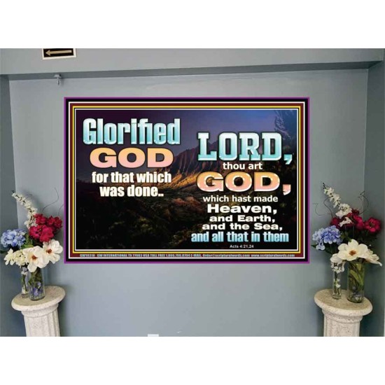 GLORIFIED GOD FOR WHAT HE HAS DONE  Unique Bible Verse Portrait  GWJOY10318  