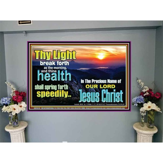 THY HEALTH WILL SPRING FORTH SPEEDILY  Custom Inspiration Scriptural Art Portrait  GWJOY10319  